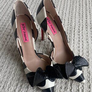 Betsey Johnson Striped Heels.